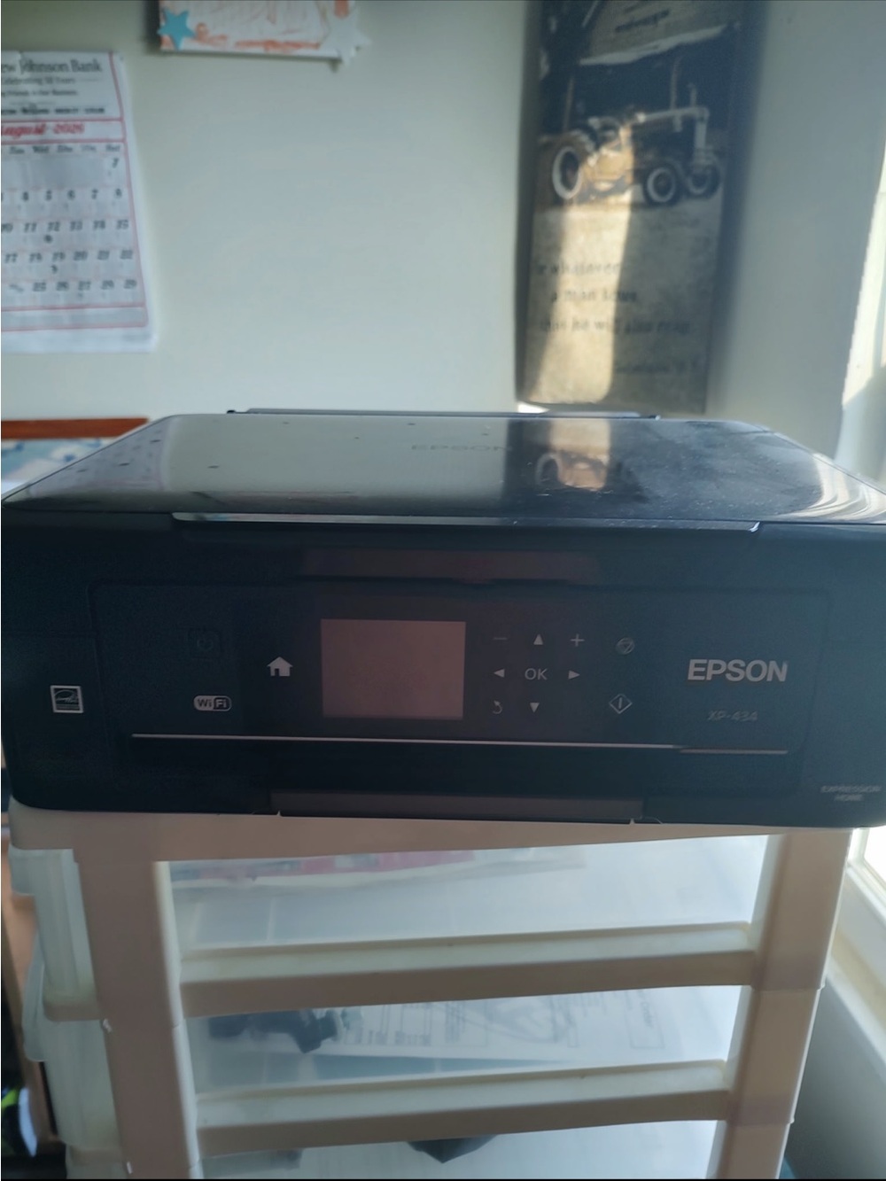 NEVER USED:
Epson Black All-in-One Inkjet Printer with Front Display
